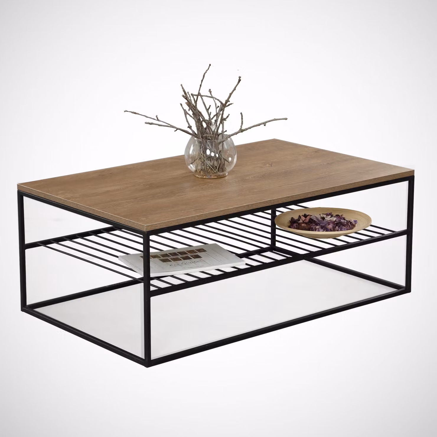 Skye Decor, Etna - Quercia caucasica, tavolino da caffè, quercia caucasica, pannello di legno rivestito al 100 % di melamina, 95 x 55 x 43 cm