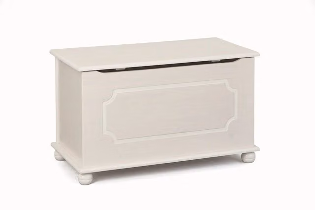 Panca Contenitore Emel Inter Link in Legno di Pino Massello Laccato Bianco L: 89 cm, P: 47 cm, H: 53 cm – 1