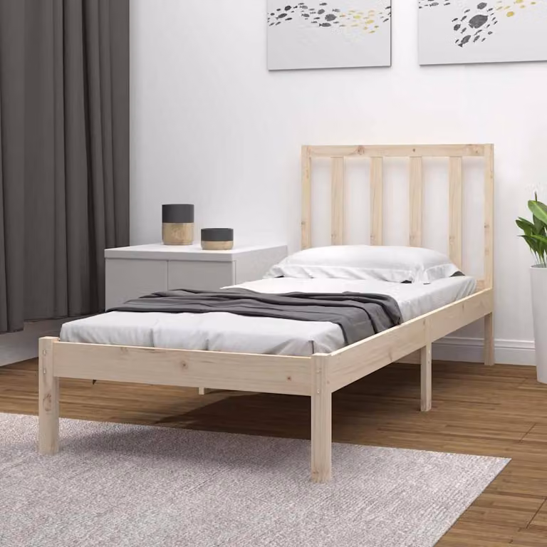vidaXL Giroletto in legno massello di pino marrone con doghe rigide L: 75 cm, P: 195,5 cm