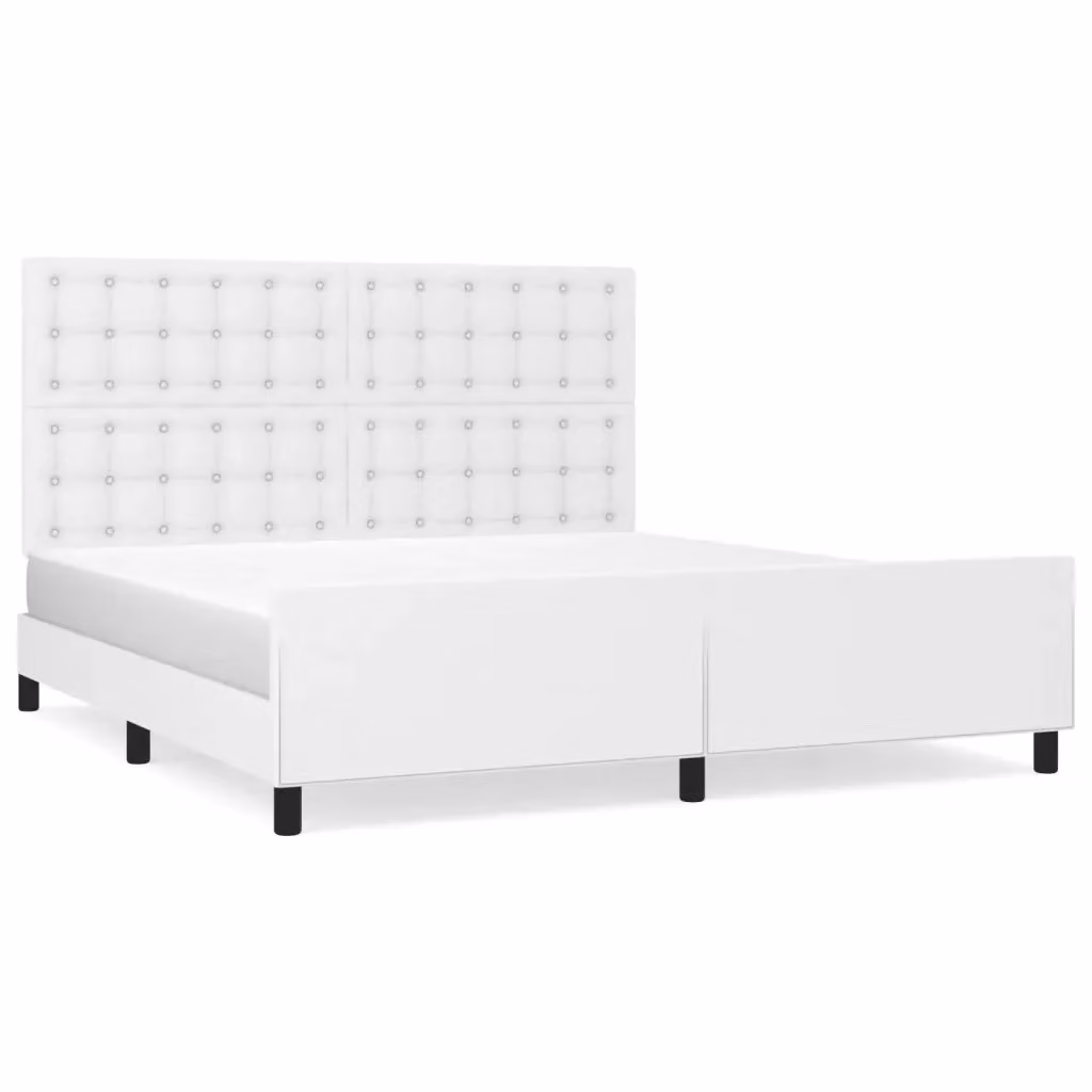 Letto con testiera vidaXL in similpelle bianco L/P/H: 203 x 180 x 128 cm – 2