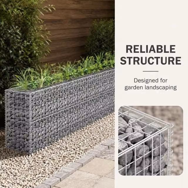 Gabion Raised Bed Galvanized Steel 360x30x60 Cm