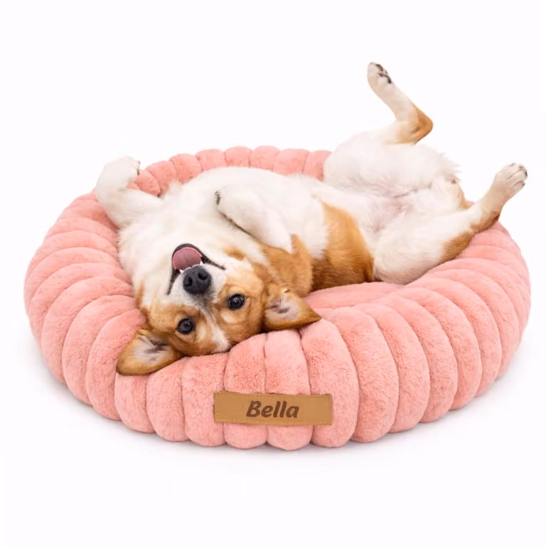 Dogeste Donut cuccia per cane 60 cm rotonda, cuscino morbido e soffice, lavabile, fondo antiscivolo