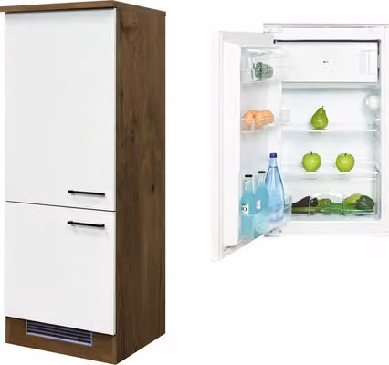 Mobile per frigorifero da incasso Flex Well Vintea larghezza 60 cm magnolia opaco incl. frigorifero