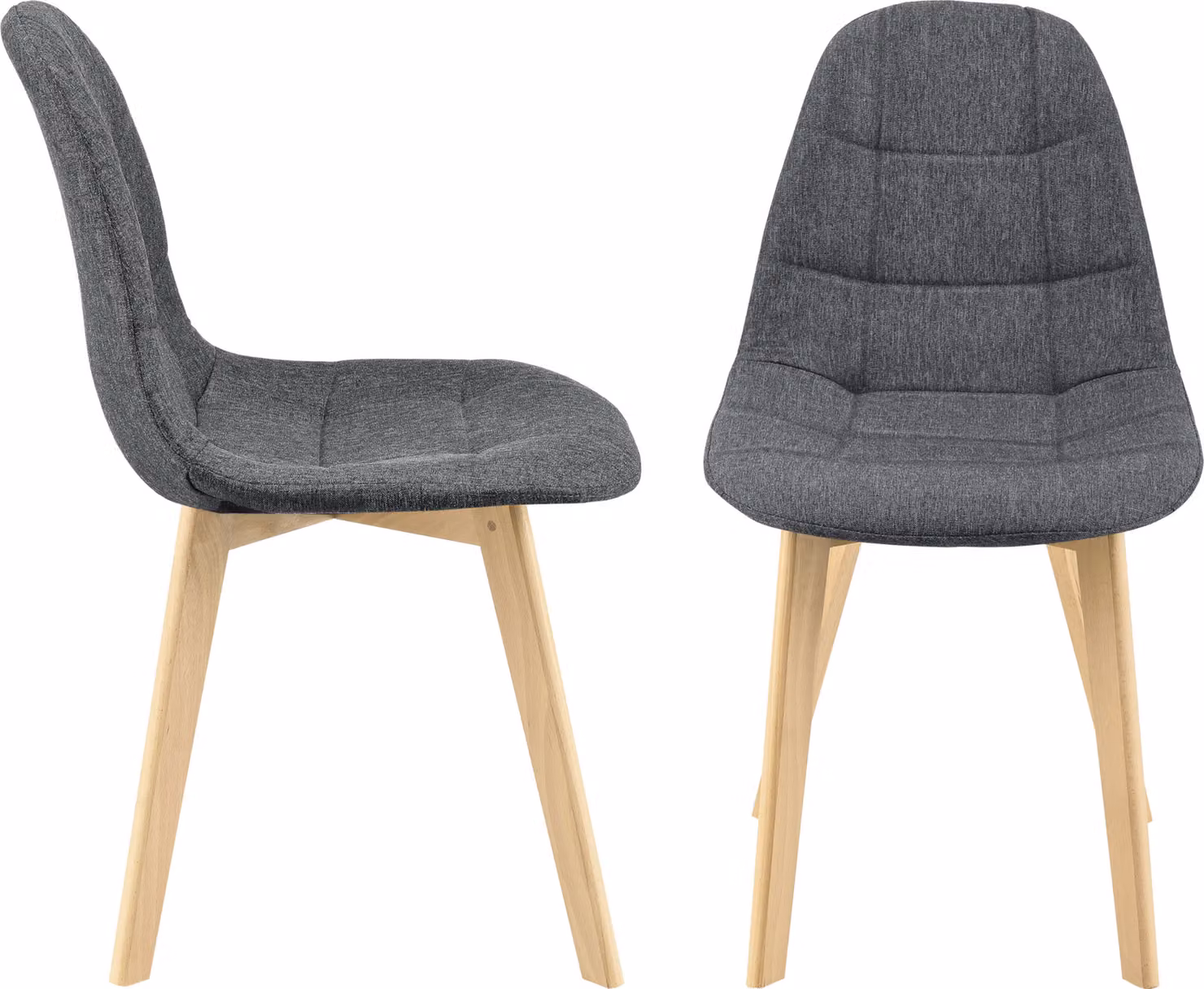 Sedia da sala da pranzo Kopparberg set di 2 sedie in tessuto faggio sedia da soggiorno 86 x 53 x 47 cm grigio scuro