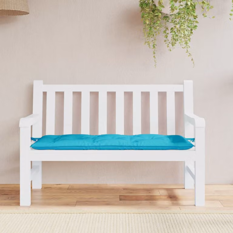Cuscino per panca da giardino vidaXL Turchese L: 120 cm, P: 50 cm, H: 7 cm in tessuto resistente all'acqua e ai raggi UV