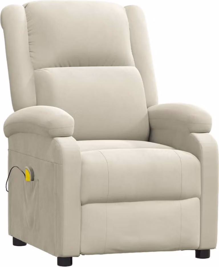 vidaXL Sedia per massaggi in velluto crema