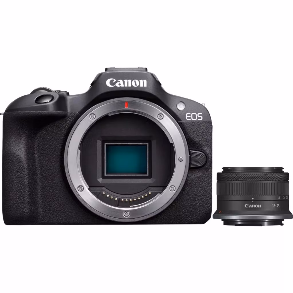 Fotocamera Mirrorless Canon EOS R100 con obiettivo RF-S 18-45mm f4.5-6.3 IS STM, sensore CMOS APS-C da 24,1 MP, Nero – 2