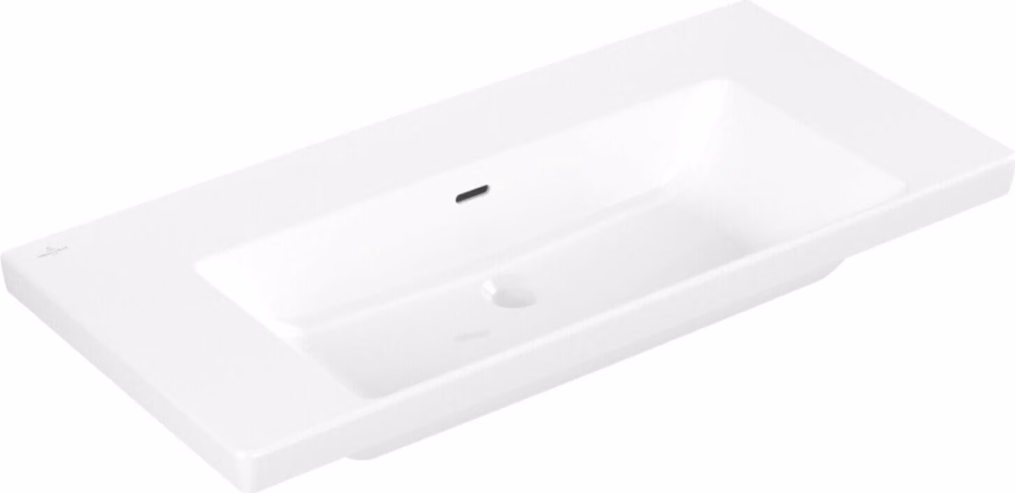 V&B mobile lavabo Subway 3.0 100x47cm, angolare, con troppopieno, bianco C-plus