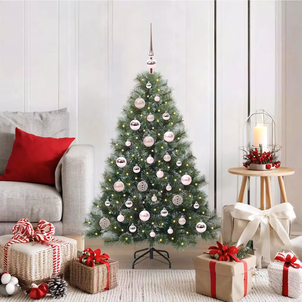Albero di Natale artificiale verde vidaXL con 150 LED luce bianca calda, Altezza: 120 cm