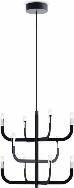 Luceplan J-us Lampada a Sospensione LED Moderna in Nero con Altezza Regolabile e Dimmerabile
