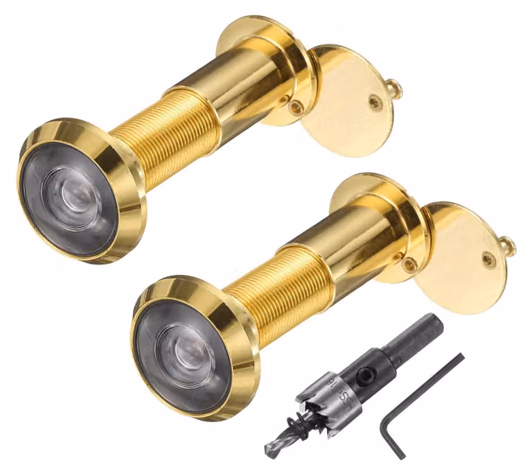 Spioncino per porte, 2 pezzi, angolo di visione ampio, 200 gradi, colore oro
