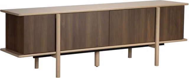 Oviala - Mobile porta TV effetto legno con 4 ante 180 cm tortora