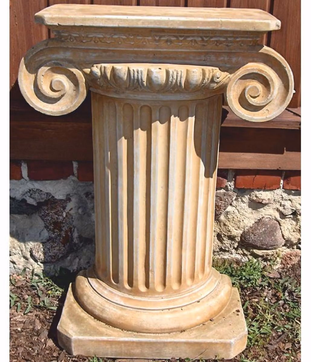 Casa Padrino Mezza colonna barocca Beige H. 77 cm - Decorazione da giardino in stile barocco