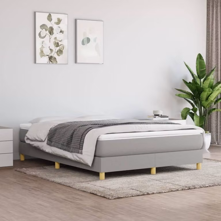 Maison Exclusive - Struttura Letto a Rete a Molle Grigio Chiaro 140x190 cm Tessuto