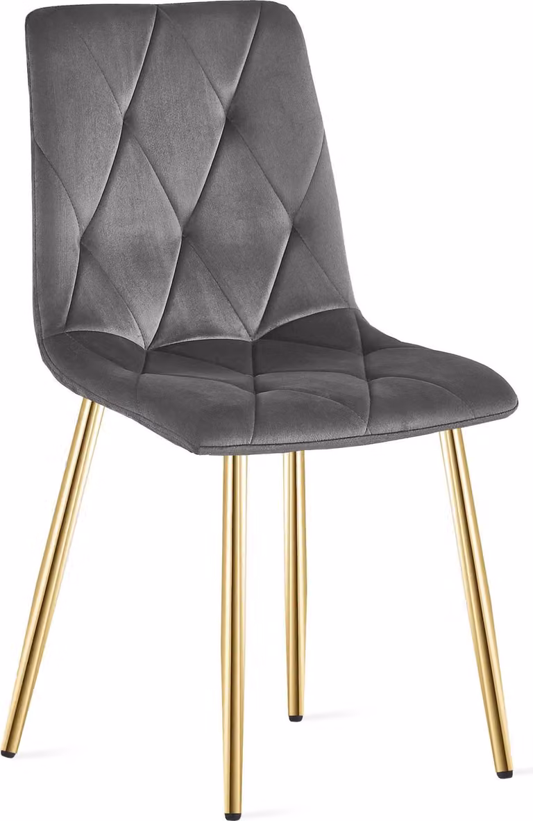 Sedia LIBRA - velluto grigio scuro / gambe color oro x 1