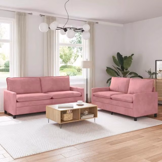 Set di divani 2 pz Rosa Velluto 3417148