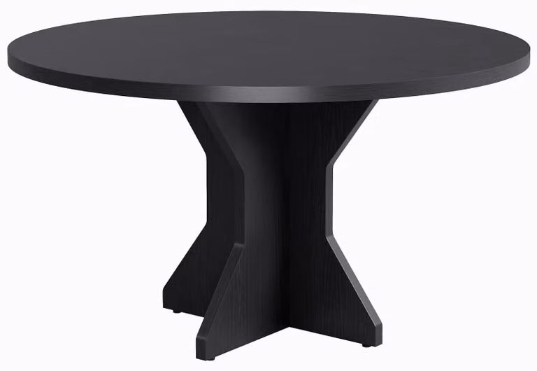 Tavolo rotondo da pranzo salvaspazio, diametro 120 cm - Adatto per 4-6 persone - Base centrale robusta - Struttura in legno - Design moderno minimalista - Ideale per appartamento e cucina - Colore: nero