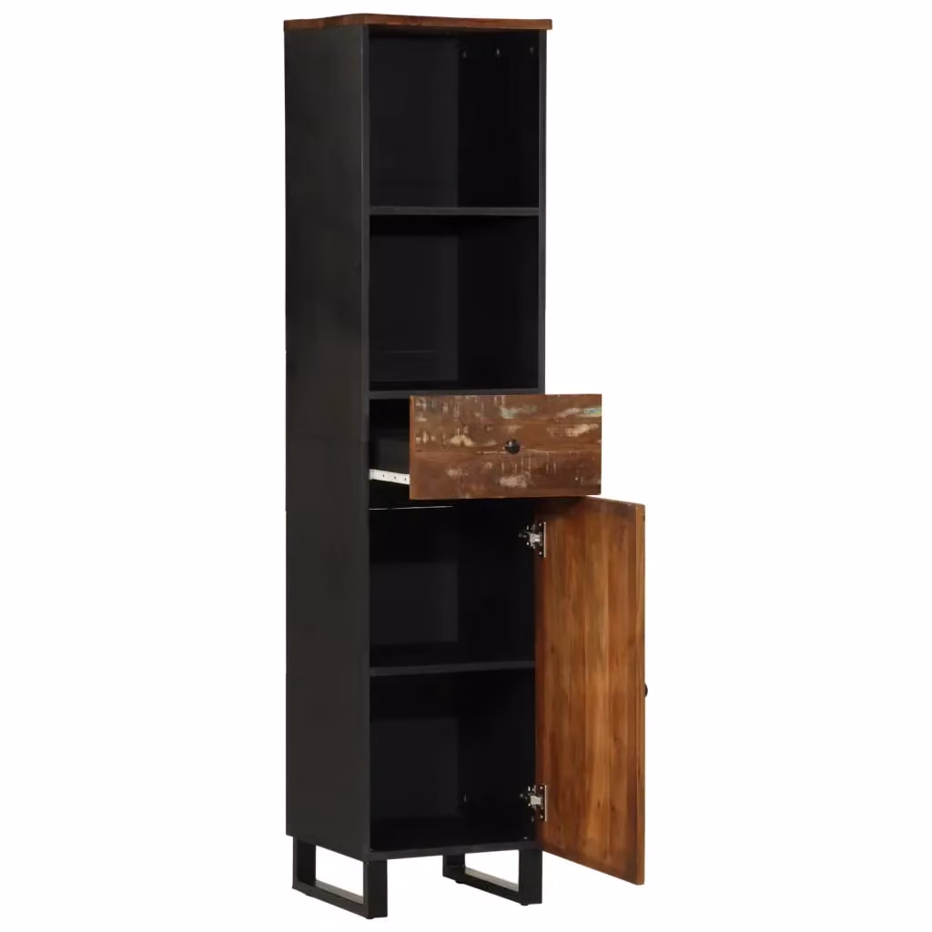 Mobile da bagno sospeso vidaXL in legno multicolore con ante e ripiani H: 160 cm, L: 38 cm, P: 33 cm – 2