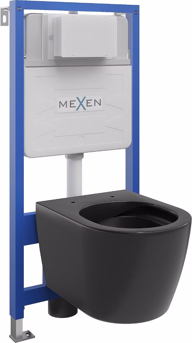 Mexen set WC ad incasso telaio Fenix Slim con vaso WC Carmen, nero opaco - 6103388XX85