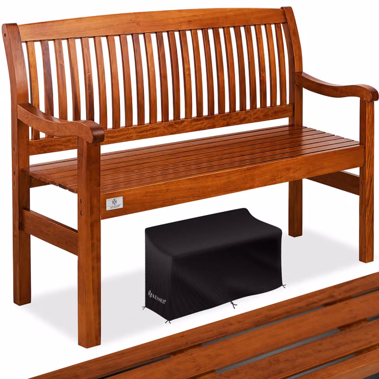 Panca da giardino KESSER® in legno, panca per parco resistente alle intemperie, adatta per 3-4 persone, con capacità di carico di 320 kg, inclusa copertura
