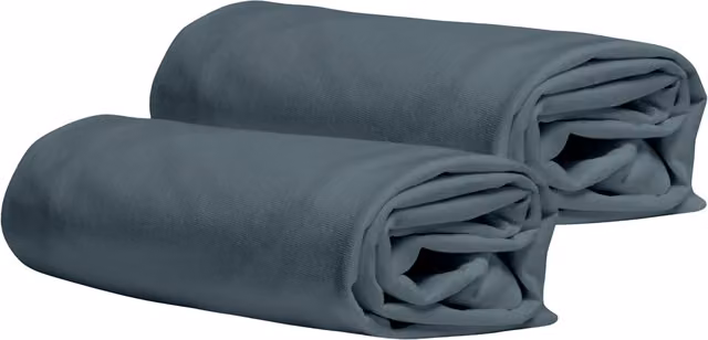 DaunenStep Set di 2 federe copricuscino in jersey Vivacolor blu con chiusura a zip