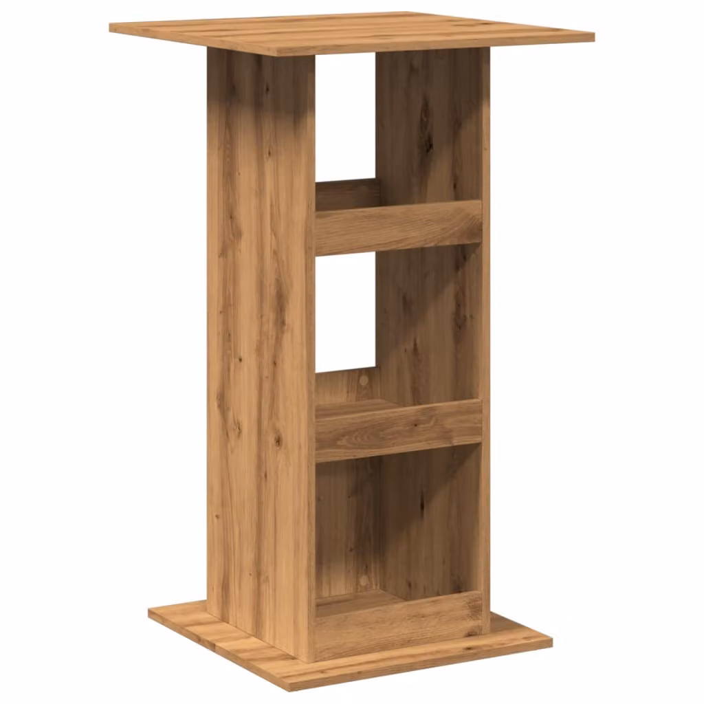 Tavolo Bar Portaoggetti Rovere 60x60x102 cm Legno Multistrato