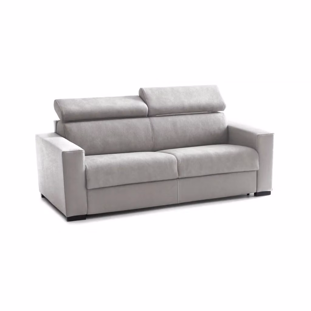 Divano Letto Amalfi Talamo Italia, Divano a 2 posti con apertura girevole, poggiatesta regolabili e braccioli standard, Grigio, L: 200 cm, P: 95 cm, H: 85 cm – 2