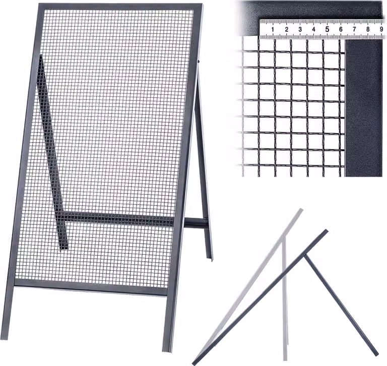 Setaccio da costruzione KADAX per sabbia, terra, muratura, 120x60cm, ghiaia, maglia da 10mm