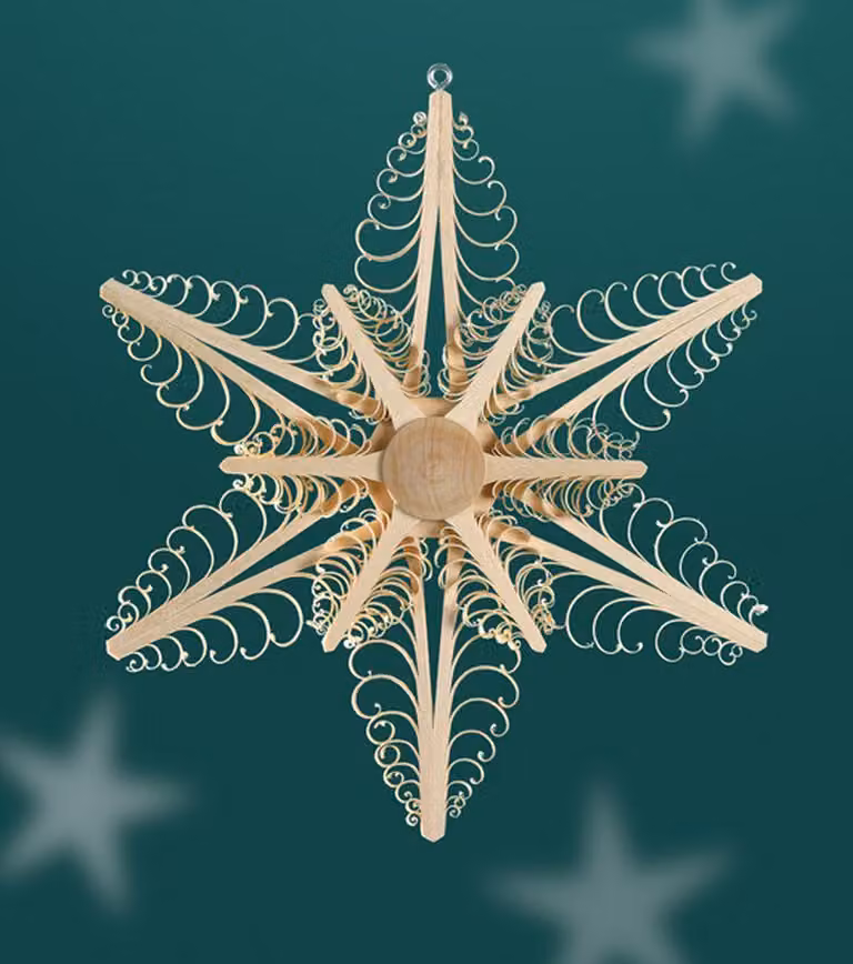 Decorazione per finestre a forma di stella spagnola, con stella centrale, utilizzabile su entrambi i lati. Dimensioni: 24x24x3,5 cm. Nuovo