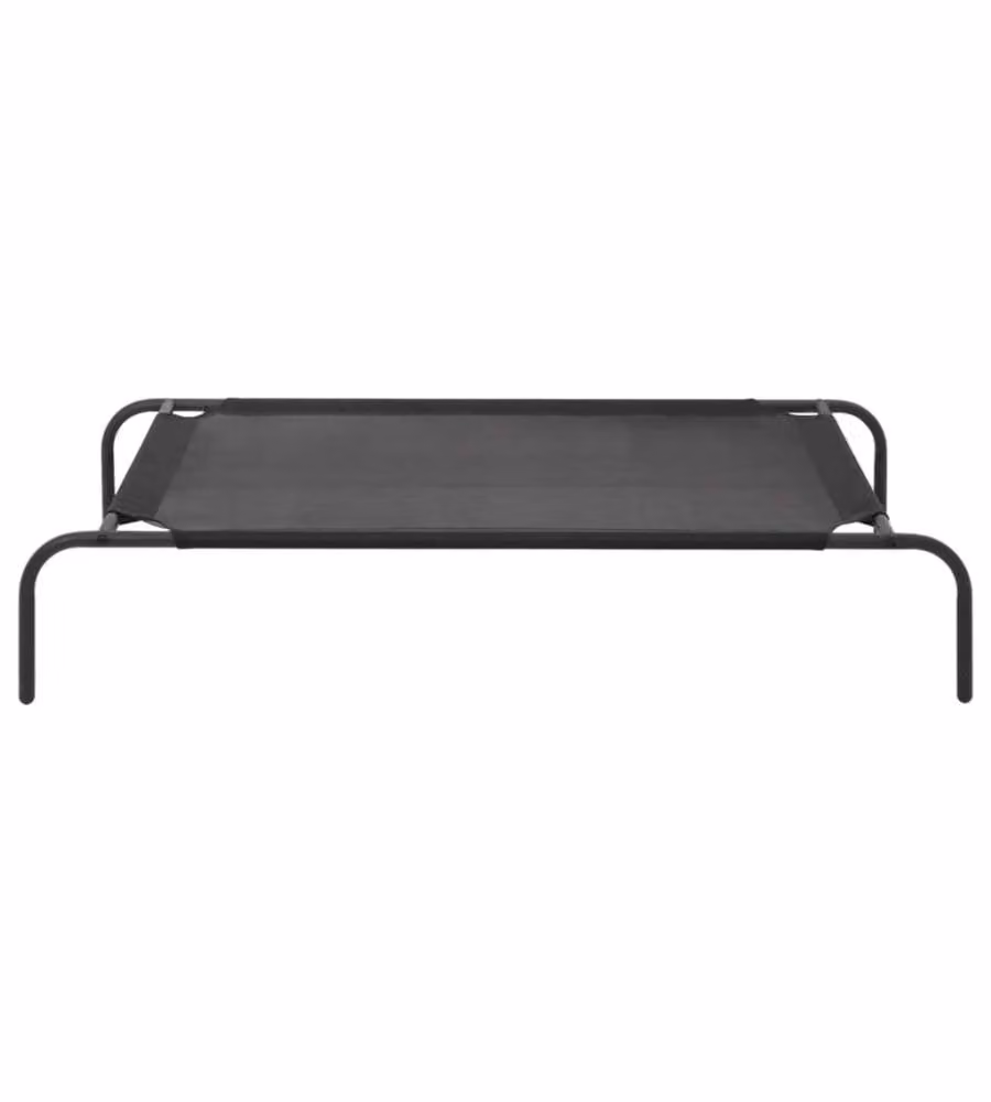Cuccia per cani rialzata vidaXL in textilene nero per giardino e terrazzo L 110 x 65 x 20 cm – 2