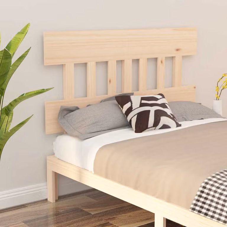 Testiera per letto vidaXL in legno massello di pino naturale stile rustico L: 153,5 cm, P: 3 cm, H: 81 cm
