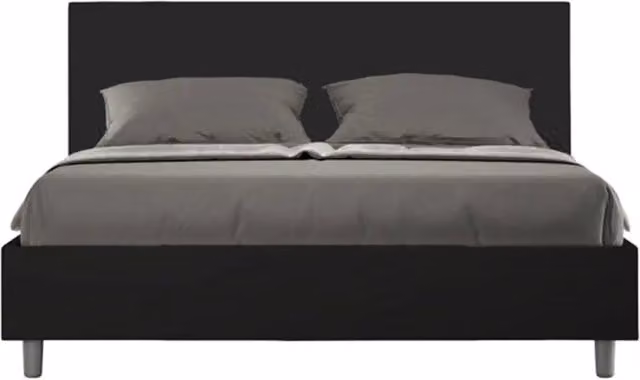 Letto matrimoniale contenitore apertura comoda imbottito 160x190 similpelle nero Adele