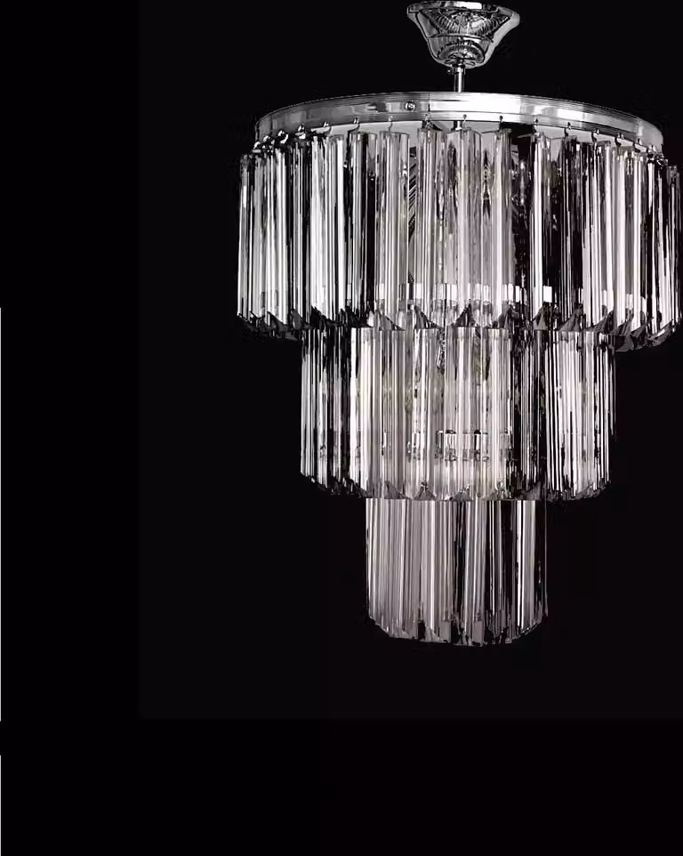 Kronleuchter Deckenleuchter Luxus Silber Deckenlampe Lüster Kristall