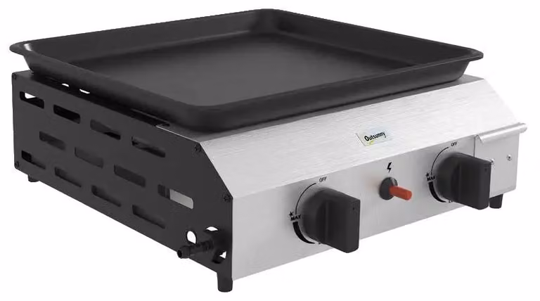 Piastra per barbecue a gas, superficie antiaderente, design portatile, come da immagine