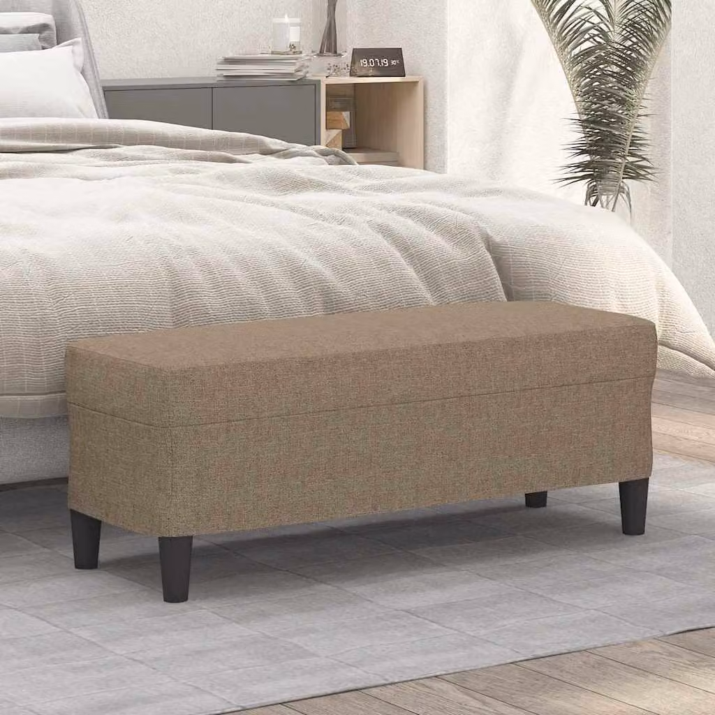 Panca vidaXL in tessuto beige o grigio per soggiorno e camera da letto L 100 x P 35 x H 41 cm