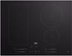 Piano cottura a induzione Beko IndyFlex 4 zone colore Nero con funzione bridge e vetro integrato L: 70 cm