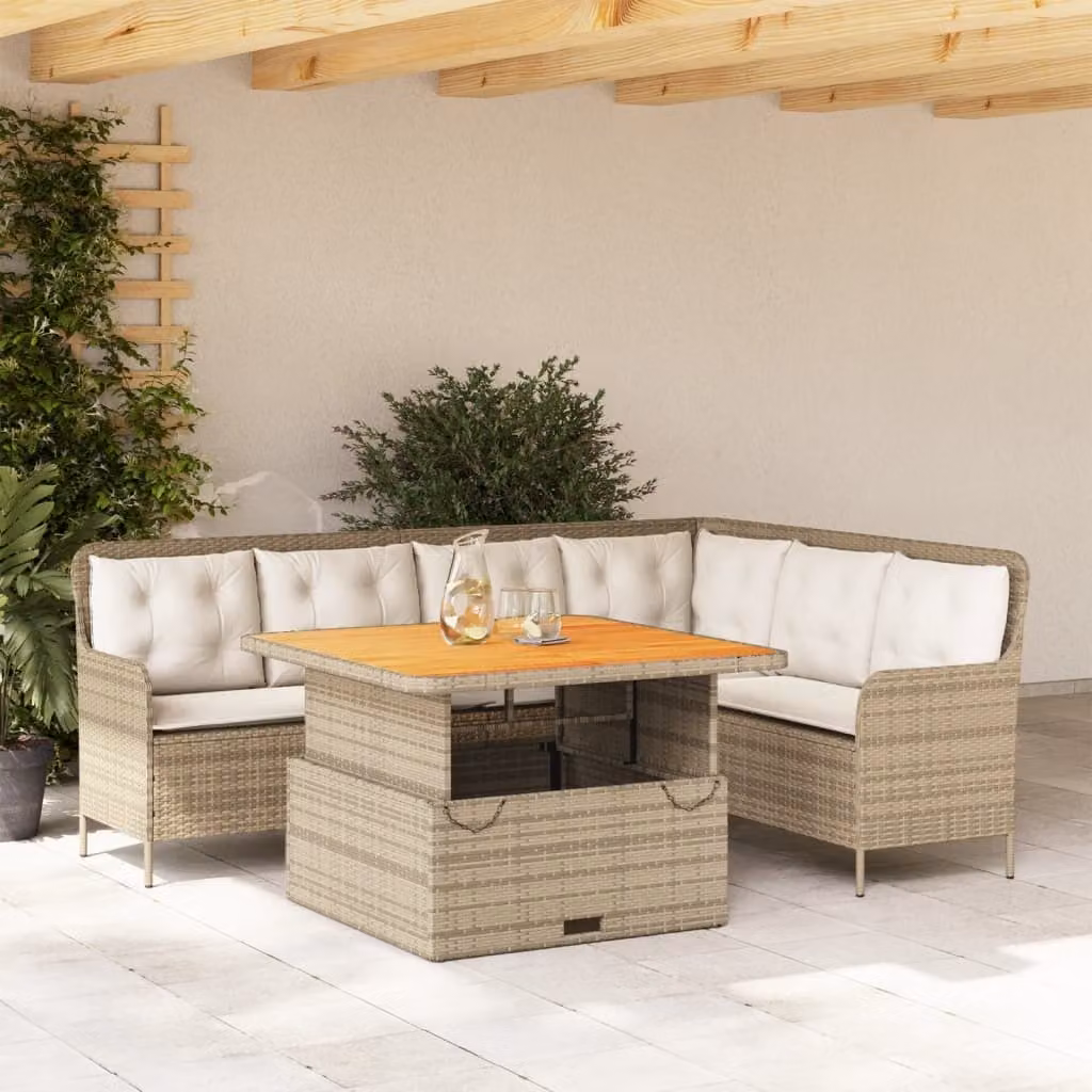 Maison Exclusive - Set Divani da Giardino 2 pz con Cuscini Beige in Polyrattan