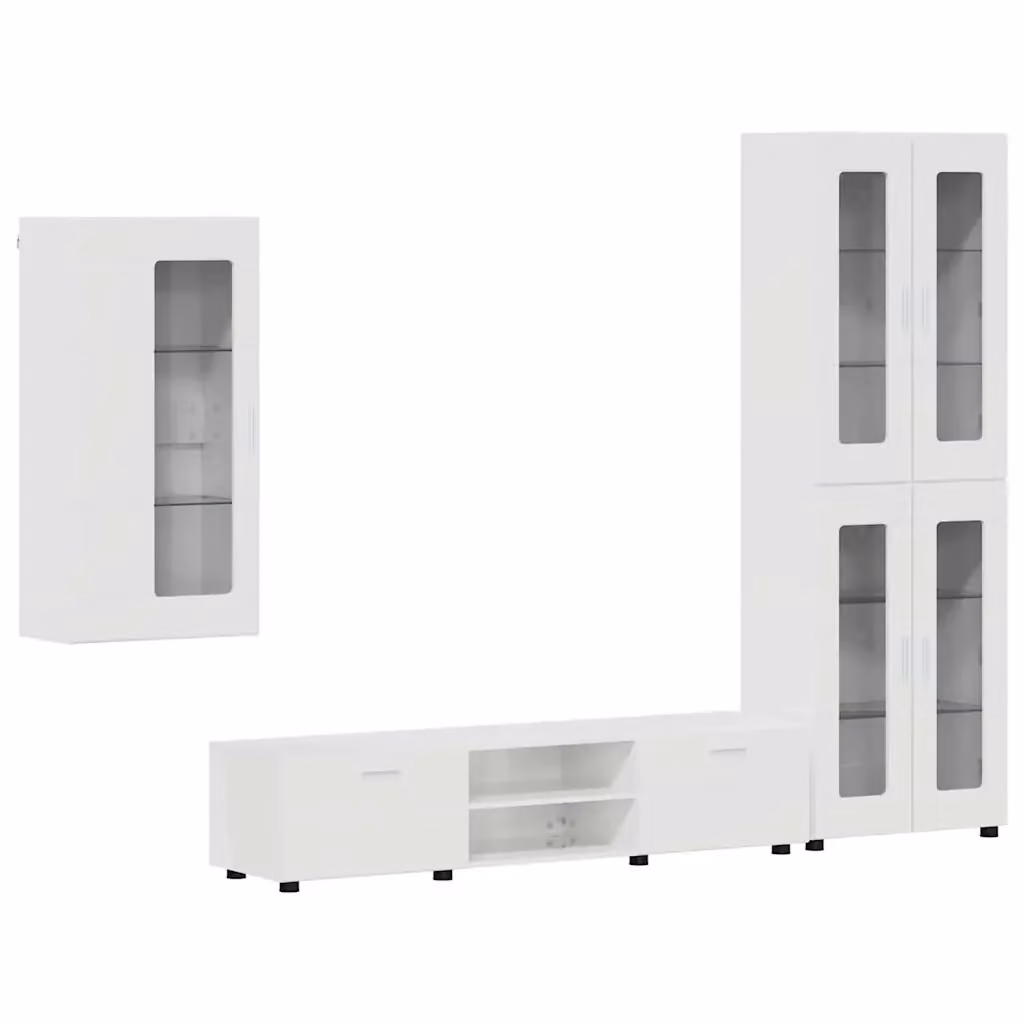 Set mobile TV FLORIN vidaXL Bianco Lucido in 3 pezzi – 2