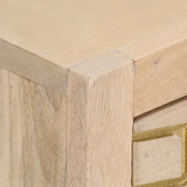 vidaXL Tavolo consolle Golden 90 × 30 × 75 cm in legno massiccio di mango