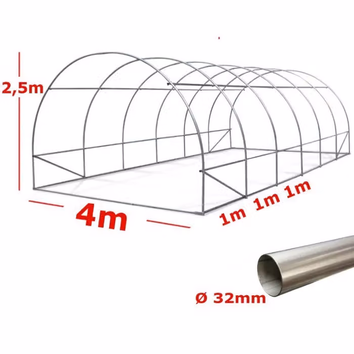 Serra Easy BOX Serrashop beige con copertura in PVC e struttura in acciaio zincato 4x7m – 2