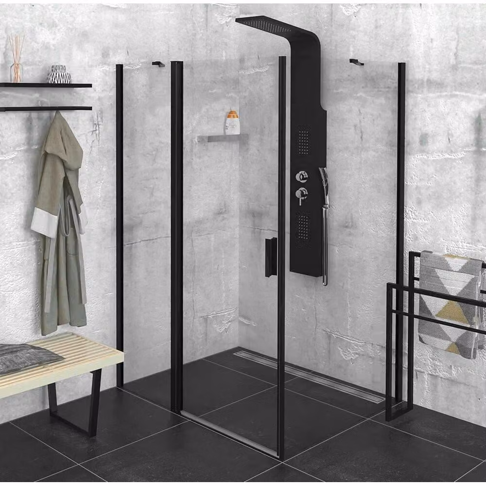 Zoom Line Nero Cabina doccia rettangolare 1300x800mm L/R variante