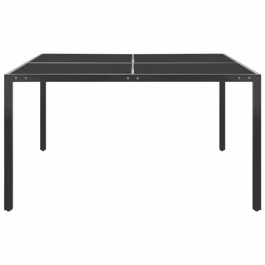 Tavolo da giardino moderno in acciaio e vetro color antracite L/P/H: 130 x 130 x 72 cm – 2
