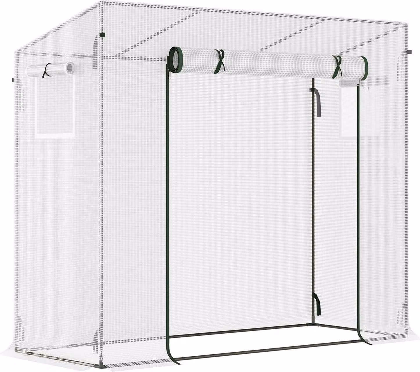 Serra in pellicola per serra 200x68x196 cm con porta avvolgibile e finestra laterale, antivento, acciaio e PE, ideale per piante da giardino