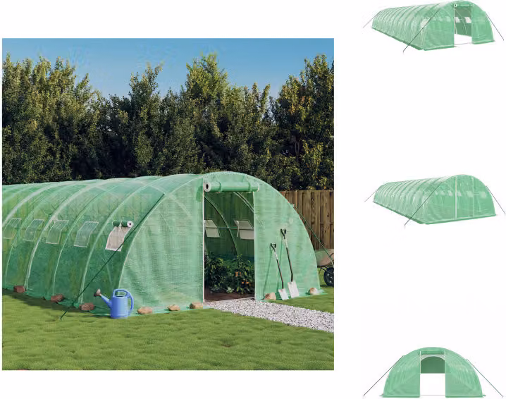 vidaXL Serra con struttura in acciaio verde 48 m² 12x4x2 m - Serre