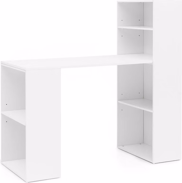 Scrivania WL5.692 con ripiano 120 x 120 x 53 cm bianco opaco