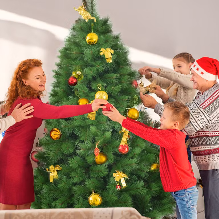 Albero di Natale artificiale verde Costway con base in metallo, Altezza: 180 cm