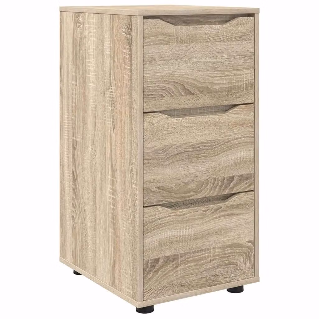 Armadio vidaXL in legno con cassetti e ante, stile minimalista, colore beige e marrone, L: 40 cm, P: 48 cm, H: 81 cm