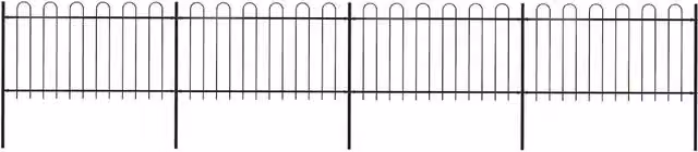 Recinzione da Giardino Parte Superiore ad Anello 671x100cm Nero 277659