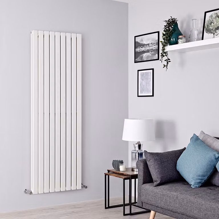 Radiatore Design Verticale Bianco Colonne Piatte 1600x630mm Pannello Doppio