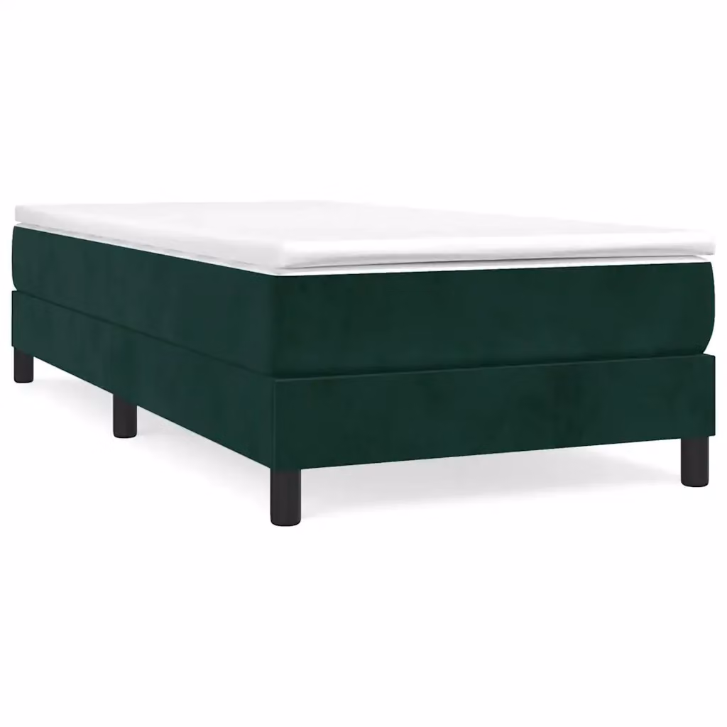 Letto Ibrido vidaXL con Giroletto a Molle e Materasso in Velluto Verde Scuro, L/P/H: 200 x 80 x 30 cm – 2
